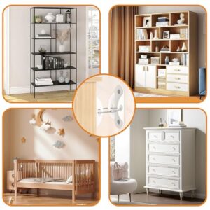 Furniture Anchors (8 Pack) for Baby Proofing, Anti Tip Furniture Anchor Securing 420lbs Tension Earthquake Resistant Metal Furniture Wall Anchor Prevent Baby Pet from Falling Furniture - Image 7