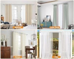 TONIAL 1 Inch Double Curtain Rods 66 to 120 Inches (5.5 to 10ft), Heavy Duty Decorative Drapery Rod Telescoping Splicing Dual Rod with Small Cap Finial, Silver - Image 7