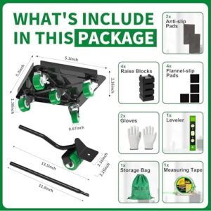 NESTEASY Heavy Duty Furniture Dolly 360° Rotating 5 Wheels, Alloy Steel Furniture Movers Upto 3000 lbs/1360 Kg Load Capacity with Measure Tape and Leveler (5.3x5.3 in) - Image 6