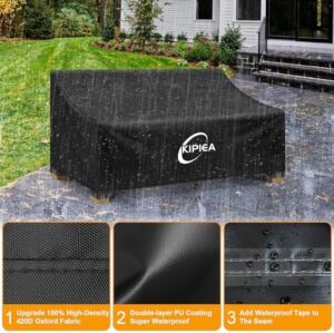 Kipiea Patio Sofa Cover, Heavy Duty Outdoor Couch Covers Waterproof Winter, 3-Seat Patio Furniture Cover Loveseat, Outdoor Sofa Covers with Anti UV and No Tears, No Fading (78"W x 42"D x 31"H) - Image 3