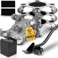 Heavy-Duty Furniture Moving Set with Lifter Tool - 6000lbs Capacity, 360° Rotating Wheels for Sofas, Refrigerators, and More