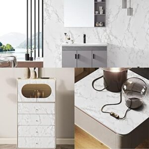 practicalWs Marble Wallpaper Granite Gray/White Paper Roll 23.6" x 196" Kitchen Countertop Cabinet Furniture is Renovated Thick PVC - Image 6