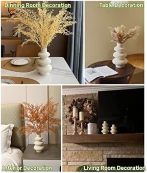 Ceramic Vases Set 2, Modern Home Decor,Off White Round Vases,Modern Dried Flower Vases, Boho Home Decor for Centerpieces Wedding Dinner Table Party Living Room Office Bedroom - Image 6