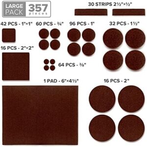 X-PROTECTOR 357 pcs Premium Huge Pack Felt Furniture Pads! Quantity of Furniture Sliders with Many Big Sizes – Your Ideal Floor Protectors. Protect Your Hardwood & Laminate Floor! - Image 5