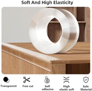 Baby Proofing Edge Protector for Kid Clear Edge Protector Strip Safety Corner Guards Child Proof Corner Bumper for Furniture 1.2in x 32.8ft - Image 4