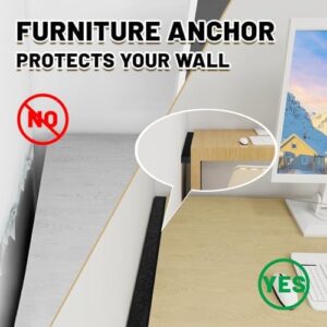 Furniture Anchor Two-sided Self-adhesive,Anti-Tip Furniture Anchors for Baby Proofing,No Drill Furniture Foam Anchor-Preventing Furniture Falls Protecting Kids and Pets (5 Pack) - Image 3