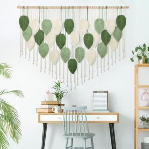 Weldomcor Large Macrame Wall Hanging, Boho Leaves Macrame Tapestry Wall Decor Handmade Woven Hanging Decor Chic Bohemian Wall Art Home Decoration for Bedroom Living Room Nursery Office 51.5"W x 33.5"L - Image 7