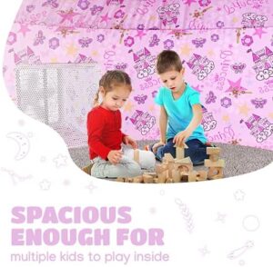 Skywin Air Tent Fort Playhouse for Kids (Princess) - Classic Inflatable Kids Fort Sets Up and Stores Away in Seconds, 77 x 50 Inches (Fan NOT Included) - Image 4