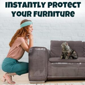 Anti Cat Scratch Furniture Protector, 10-Pack Couch Protector from Cat Claws – Heavy-Duty, Easy-to-Apply Scratching Deterrent and Shield for Sofa Corners, Walls, Doors- with 50 Twist Pins - Image 4