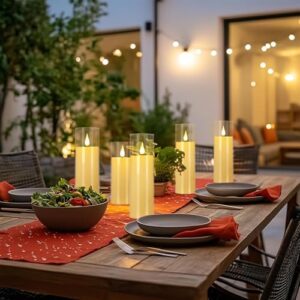 Flickering Flameless Candles Battery Operated with Remote and 2/4/6/8 H Timer Plexiglass Led Pillar Candles with Realistic Moving Wick Candles for Home Decor Pack of 24 (D2.2"xH 5"6"7")(Ivory) - Image 3