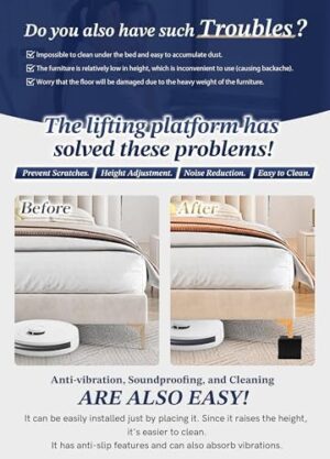 Bed Risers Furniture Risers Heavy-Duty Rectangular Adjustable Block Lift to 3 inches and 4.3 inches Desk, Sofa, Chair Legs, Refrigerator, Washing Machine Support up to 4000 pounds - Image 3
