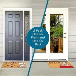 Gertmenian Peanuts Snoopy Coir Doormat - 2x3 Welcome Mat (2-Pack), Ideal for High Traffic Areas in Front Door, Garage, Entryway - Welcome, 80022 - Image 7