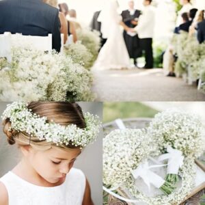 50 Pcs Babys Breath Artificial Flowers, Baby Breath Flowers Artificial Bulk, Real Touch White Fake Flowers, Faux Babies Breath Gypsophila for Wedding Home Decor Floral Arrangement - Image 5