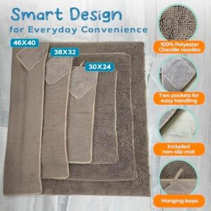 Pet 2-in-1 Dog Towel & Mat – Transforms from Drying to Bath Mat, Ultra Soft, Absorbent & Quick-Drying, Machine Washable Dog Towels with Detachable Non-Slip Mat and Hand Pockets (Small) - Image 7