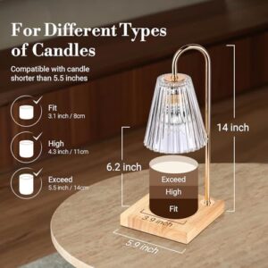 Candle Warmer Lamp with Timer Dimmer, Mothers Day Birthday Gifts for Mom Women Friend Sister, House Warming Gifts New Home Decor, Wax Melt Warmer with 2 Bulbs for Jar Candles - Image 6
