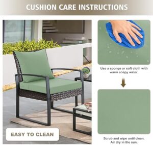 24x24 Inch Outdoor Cushions for Patio Furniture Set of 2, Waterproof Outdoor Chair Cushions w/Fade-Resistant, Removable & Machine-Washable Covers, Deep Seat Sofa/Couch Pads Replacement, Sage Green - Image 8