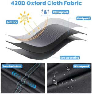 Duerer Patio Furniture Covers Waterproof 420D Outdoor Furniture Covers 74"L X 47"W X 28"H, for Patio Furniture Sets, Sofa, Table and Chair Set Cover, Anti-UV Rain Snow Dust Wind-Proof with Air Vent - Image 2