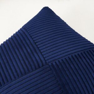 Topfinel Fall Pillow Covers Set of 2 Soft Corduroy Boho Strip Textured Blue Pillow Covers Modern Farmhouse Cute Autumn Home Decor Blue Living Room Sofa Couch Bed 45x45 cm - Image 3