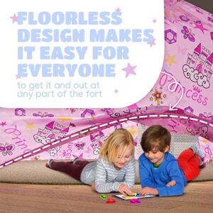Skywin Air Tent Fort Playhouse for Kids (Princess) - Classic Inflatable Kids Fort Sets Up and Stores Away in Seconds, 77 x 50 Inches (Fan NOT Included) - Image 5