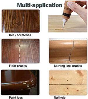 SEISSO Wood Repair Kit Wood Touch up Paint Restore Any Wood Furniture Wood Stain, 12 Colors Cover Surface Scratch for Wooden Floor Table, Filler Furniture Paint Oak, Cabinet, Door, Veneer, Walnut - Image 8