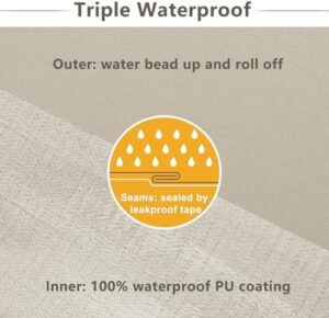 Favoyard Patio Chair Cushions 20 x 20 x 3 Inch Waterproof Outdoor Seat Cushions for Patio Furniture 3-Year Color Fastness Garden Sofa Couch Chair Pads with Handle & Adjustable Straps Set of 2, Beige - Image 4