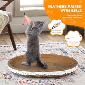 3 Pack Large Oval Cat Scratcher Bed Scratch Pad Board Lounge Couch Cats Bowl Shaped Scratching Post Nest for Cats Grinding Claw Cat Scratcher Cardboard Furniture Protector 17.3" x 14" x 2.36" - Image 7