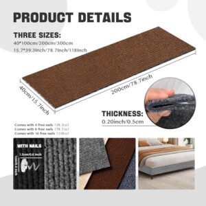 Cat Scratch Couch Furniture Protector, Adhesive Cat Scratch Pad Deterrent for Furniture, DIY Climbing Cat Scratcher Couch Protector from Cat Claws Scratching Mat for Indoor (Brown,78.7x15.8Inch) - Image 2