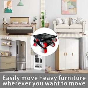 Furniture-Dolly-Furniture-Movers with-5-Wheels, Furniture Sliders Lifters Tool Set for Moving Heavy Duty, Furniture Dollies, Max Capacity 1650Ib Red - Image 6