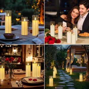 Flickering Flameless Candles Battery Operated with Remote and 2/4/6/8 H Timer Plexiglass Led Pillar Candles with Realistic Moving Wick Candles for Home Decor Pack of 24 (D2.2"xH 5"6"7")(Ivory) - Image 6