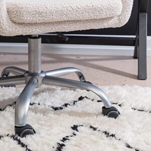 Linon Home Decor Products Linon Brooklyn Sherpa Office Chair, Ivory - Image 5