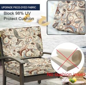 NettyPro Patio Chair Seat Cushion Covers Set 4, Waterproof Outdoor Furniture Cushion Slipcovers with Zipper and Tie, 21 x 19 x 3 Inch, Replacement Cover Only, Vintage - Image 3