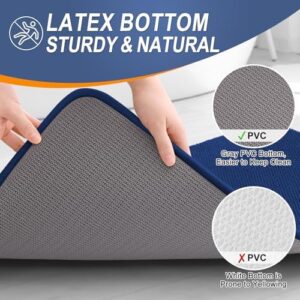 OLANLY Thick Memory Foam Bath Mat Rug 36x24, Extra Soft Absorbent Bathroom Rug, Quick Dry Bath Mats, Non-Slip, Machine Washable Carpet for Bathroom, Tub and Shower, Home Decor Accessories, Navy - Image 4
