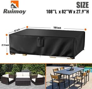 Patio Furniture Covers, Outdoor Furniture Cover Waterproof, General Purpose, Outside Table and Chair Covers, Heavy Duty 600D (108 Inch L x 82 Inch W x 27.9 Inch H) - Image 2