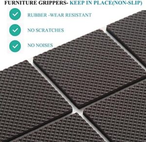 Non Slip Furniture Pads - Round, Square, Rectangle, Furnigear Premium 129 Pieces Furniture Grippers Chair Leg Pads Self Adhesive Rubber Chair Feet- Anti Scratches Furniture Pads for Hardwood Floors - Image 4