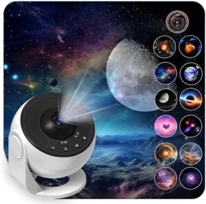 Upgrade Galaxy Projector for Bedroom, Home Planetarium Projector Lamp,LED Space Galaxy Lamp, Room Decor for Kids Adults with 13 Planet Discs, Moon/Nebula/Night Light Star Projector with Timer
