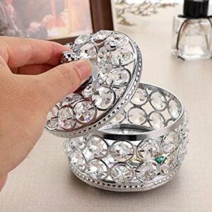Hipiwe Crystal Mirrored Jewelry Box Jewelry Trinket Organizer Box Home Decor Ring Earrings Necklace Storage Holder Keepsake Box - Image 3