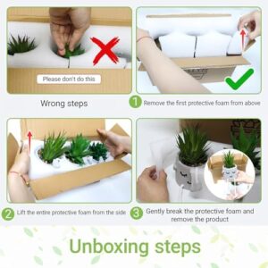 Zerzsy 3pcs Creative Artificial Succulents with Gray Flower Pots, Mini Potted Succulents for Home Office Desk Decor and Gift Choice - Image 7