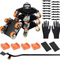 Heavy Duty Furniture Movers with 4 Wheels,Furniture Lift Mover Tool Set with 2000 lbs Load Capacity, Easy Sliders Dolly with Removable Side Guards&Brake, for Moving Appliance,Sofa etc