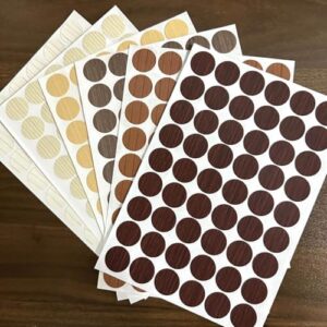 6 Sheets 324 Pcs Self-Adhesive Screw Hole Cover Stickers, 21 mm 6 Colors Screw Covers Wood Stickers for Furniture, PVC Screw Covers Caps for Cabinet Desk (Classic Color) - Image 6