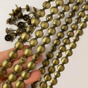 Let's Decorate 10 Meters D11mm Brass Plated Decorative Nail Strips/Nailhead Trims,Upholstery Sofa Tacks,Loosing Tacks Matched (K:11mm Brass) - Image 2