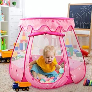 Princess Tent with Star Light for 1 Year Old Birthday Gift, Ball Pit for Babies, Toddlers Girls Toys, Easy to Pop Up and Assemble - Image 4