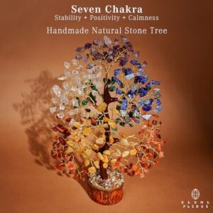 Crystal Tree of Life 7 Chakra Healing Crystal Trees for Home Decor, Office Desk Decor, Living Room Decor, Handmade Bonsai Trees for Positive Energy, Money, Good Luck Birthday Gifts for Women, Mom - Image 2