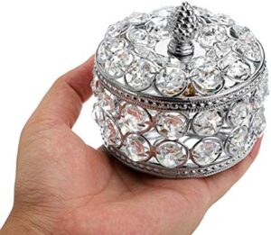 Hipiwe Crystal Mirrored Jewelry Box Jewelry Trinket Organizer Box Home Decor Ring Earrings Necklace Storage Holder Keepsake Box - Image 5