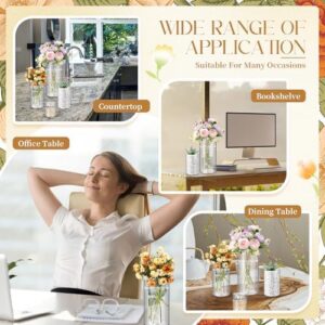 Nuogo 48 Pcs Plastic Cylinder Vases Tall Clear Flower Vases for Centerpieces Hurricane Candle Holder for Home Wedding Office Party Formal Dinners Decorations (4''/6''/8''/10'') - Image 4