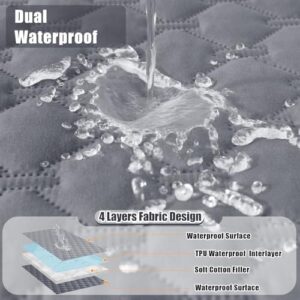 Smiry Waterproof Dog Bed Cover Blanket, Soft Reversible Pet Blanket, Washable Leakproof Cats Dogs Couch Cover for Sofa, Couch, Furniture (30x70 Inch, Grey/Dark Grey) - Image 2