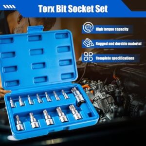 13-piece Torx Socket Set, T8-T60 Star Bits Kit with 1/4", 3/8", 1/2" Drive, S2 Steel & CR-V Construction, Built for Automotive, Furniture & Equipment Repair - Image 4