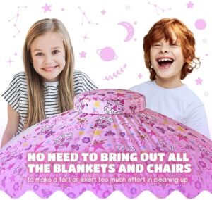 Skywin Air Tent Fort Playhouse for Kids (Princess) - Classic Inflatable Kids Fort Sets Up and Stores Away in Seconds, 77 x 50 Inches (Fan NOT Included) - Image 6