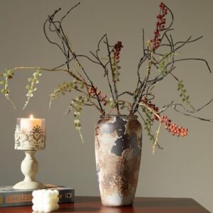 Rustic Vase for Home Decor, Farmhouse Terracotta Vases, Stone Vases, Large Vases for Living Room Decor, Rustic Flower Vase Decoration for Living Room Tall Ceramic Vase - Image 4
