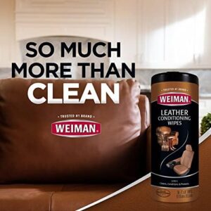 Weiman Leather Cleaner Wipes - Clean Condition UV Protection Help Prevent Cracking or Fading of Furniture, Car Interior, Couch, and Shoes, 2 Pack with Microfiber Cloth - Image 9
