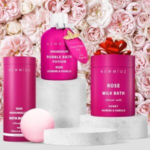 Magnesium Bubble Bath Rose Jasmine Vanilla Long Lasting Foam for Sore Muscles Epsom Salt Moisturizing Relaxing Stress Relief Spa Gift for Women - Image 6